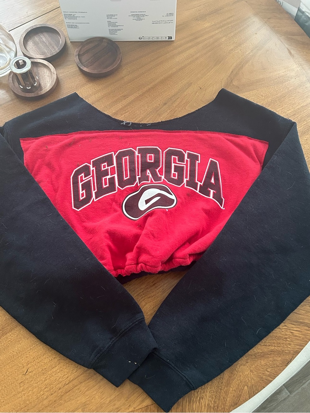 Georgia Red & Black Cropped Sweatshirt